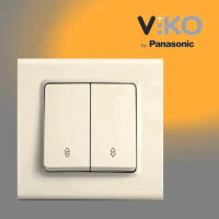 Выключатель двойной проходной крем VIKO LINNERA 
